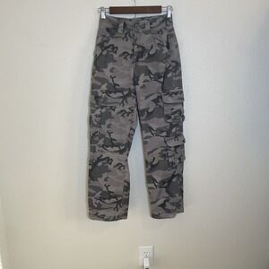 Y2k Abercrombie & Fitch Pants Womens 24/00 Gray Camouflage Outdoor Straight‎ Leg